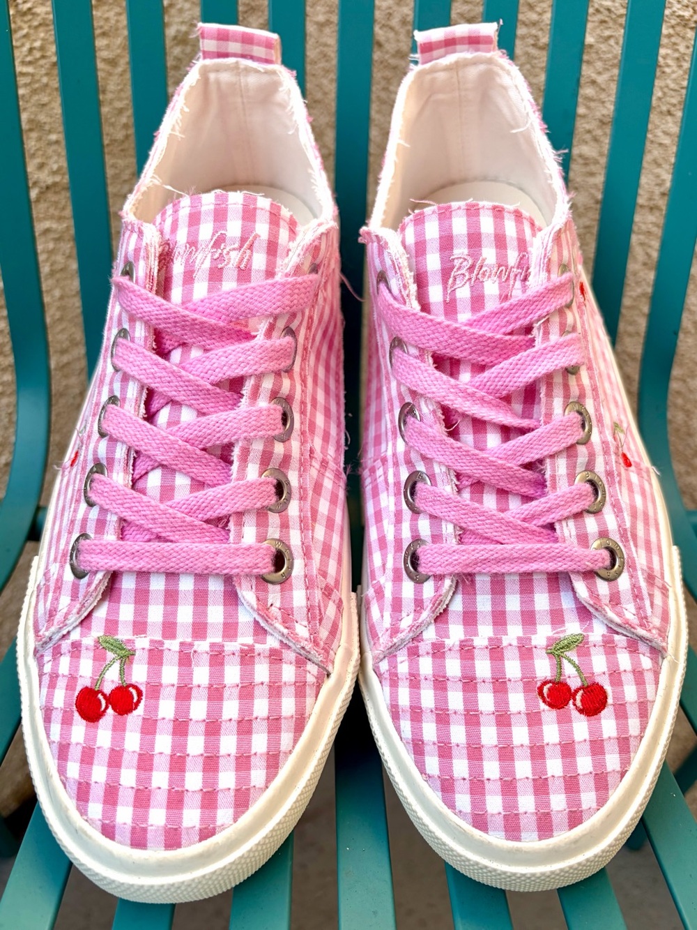 Blowfish Malibu Pink and White Gingham Sneakers. Coquette, Cottagecore, Preppy